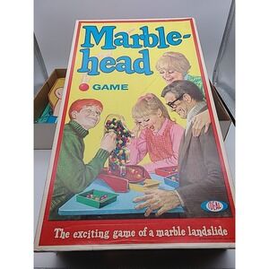 1969 MARBLEHEAD Family Game‎ 87 Marbles, Ideal Toy Co. Box & Other Parts Great